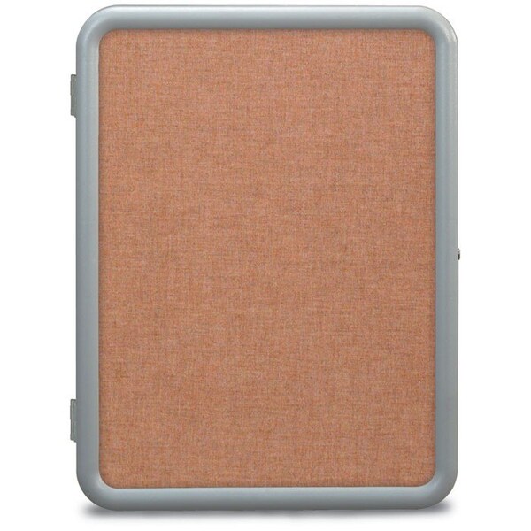 United Visual Products Single Door Image Enclosed Corkboard, 24 UVTE2436CN-GREY - main